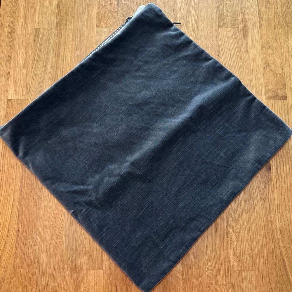 Restoration Hardware Vintage Velvet and Belgian Linen Contrast Pillow Cover